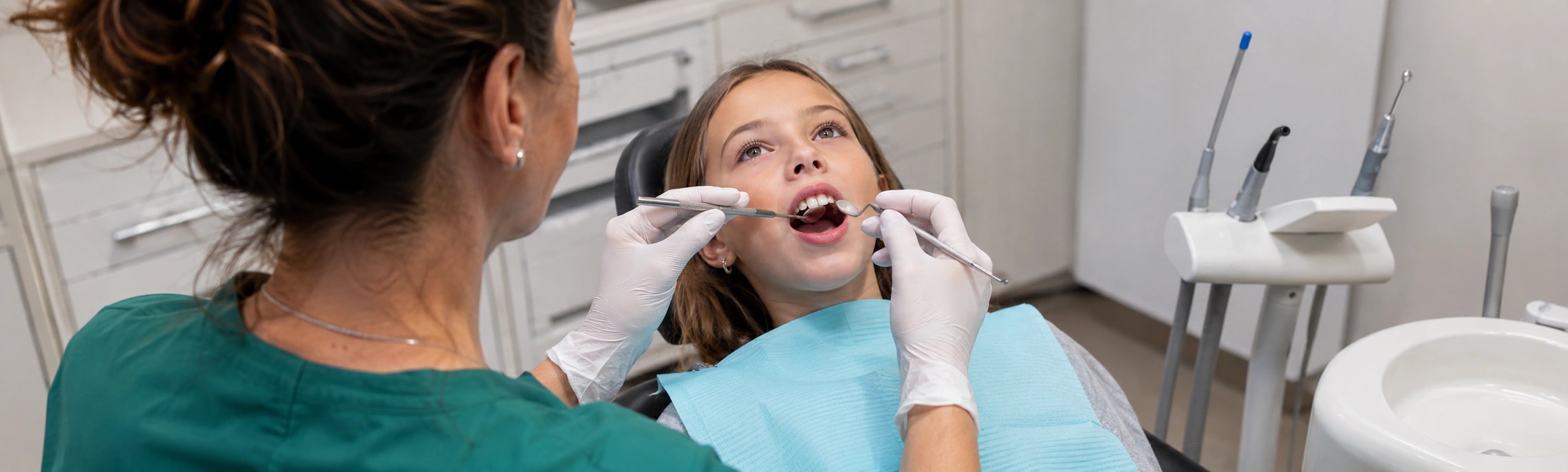 Child patient having a dental check-up at Dalkeith Dental